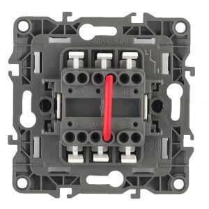 12-1004-05 ЭРА Выключатель двойной, 10АХ-250В, IP20, без м.лапок, Эра12, антрацит (10/100/2500)