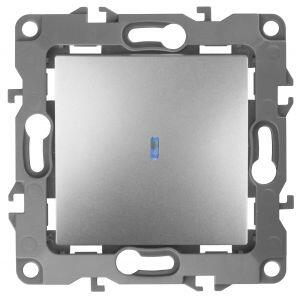 12-1102-03 ЭРА Выключатель с подсветкой, 10АХ-250В, IP20, Эра12, алюминий (10/100/3200) 12-1102-03 ЭРА Выключатель с подсветкой, 10АХ-250В, IP20, Эра12, алюминий (10/100/3200)