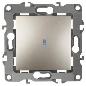 12-1102-04 ЭРА Выключатель с подсветкой, 10АХ-250В, IP20, Эра12, шампань (10/100/3200) 12-1102-04 ЭРА Выключатель с подсветкой, 10АХ-250В, IP20, Эра12, шампань (10/100/3200)