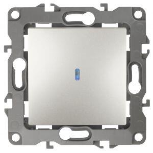 12-1102-15 ЭРА Выключатель с подсветкой, 10АХ-250В, IP20, Эра12, перламутр (10/100/2500)