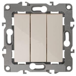 12-1107-02 ЭРА Выключатель тройной, 10АХ-250В, IP20, Эра12, слоновая кость (10/100/3200) 12-1107-02 ЭРА Выключатель тройной, 10АХ-250В, IP20, Эра12, слоновая кость (10/100/3200)