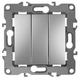 12-1107-03 ЭРА Выключатель тройной, 10АХ-250В, IP20, Эра12, алюминий (10/100/3200) 12-1107-03 ЭРА Выключатель тройной, 10АХ-250В, IP20, Эра12, алюминий (10/100/3200)