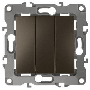 12-1107-13 ЭРА Выключатель тройной, 10АХ-250В, IP20, Эра12, бронза (10/100/2500) 12-1107-13 ЭРА Выключатель тройной, 10АХ-250В, IP20, Эра12, бронза (10/100/2500)