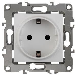 12-2001-01 ЭРА Розетка 2P+E Schuko, 16A-250В, IP20, без м.лапок, Эра12, белый (10/100/3000)