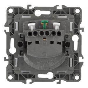 12-2001-03 ЭРА Розетка 2P+E Schuko, 16A-250В, IP20, без м.лапок, Эра12, алюминий (10/100/2800)