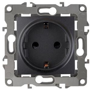 12-2001-05 ЭРА Розетка 2P+E Schuko, 16A-250В, IP20, без м.лапок, Эра12, антрацит (10/100/3200) 12-2001-05 ЭРА Розетка 2P+E Schuko, 16A-250В, IP20, без м.лапок, Эра12, антрацит (10/100/3200)