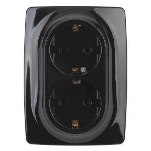 12-2106-06 ЭРА Розетка 2X2P+E Schuko, 16A-250В, IP20, Эра12, чёрный (10/100/1600) 12-2106-06 ЭРА Розетка 2X2P+E Schuko, 16A-250В, IP20, Эра12, чёрный (10/100/1600)