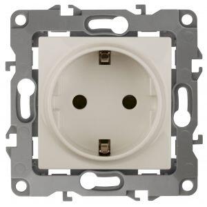 12-2111-02 ЭРА Розетка 2P+E Schuko, 16A-250В, IP20, винт, Эра12, слоновая кость (10/100/2100)