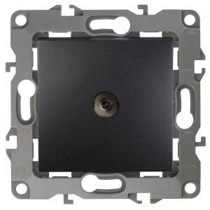 12-3102-05 ЭРА Розетка TV проходная, IP20, Эра12, антрацит (10/100/3200)