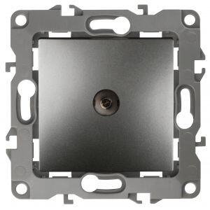 12-3102-12 ЭРА Розетка TV проходная, IP20, Эра12, графит (10/100/3200)