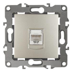 12-3107-04 ЭРА Розетка информационная RJ45, IP20, Эра12, шампань (10/100/3200)