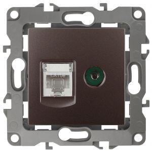 12-3110-13 ЭРА Розетка комбинированная RJ45+TV, IP20, Эра12, бронза (10/100/3200)