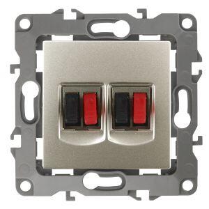 12-3112-04 ЭРА Розетка аудио двойная, IP20, Эра12, шампань (10/100/3200)