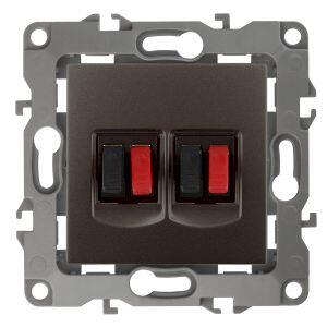 12-3112-13 ЭРА Розетка аудио двойная, IP20, Эра12, бронза (10/100/3200)