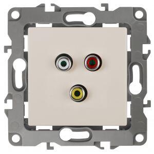 12-3113-02 ЭРА Розетка RCA, IP20, Эра12, слоновая кость (10/100/3200)