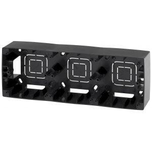 12-6103-06 ЭРА Коробка наклад. монтажа 3 поста, Эра12, чёрный (5/50/700)