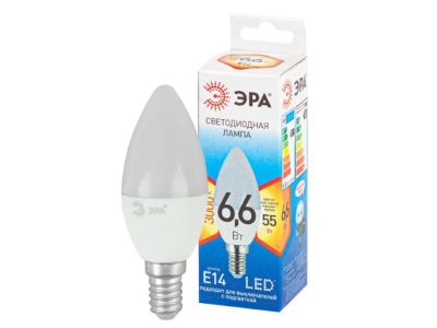 Лампа светодиодная ЭРА LED B35-9W-827-E14 QX (диод, свеча, 6,6 Вт, теплый свет, E14)