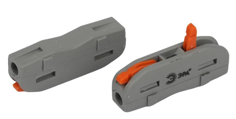 Клемма ЭРА NO-225-448 проходная 222-2411 с рычагами 1 полюс 0.08-2.5/4 мм2 (упаковка 3 шт.)