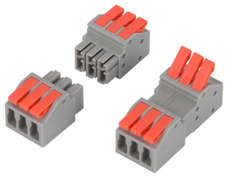 Клемма ЭРА NO-225-404 проходная разъёмная 222-2413R с рычагами 3 полюса 0.08-2.5/4 мм2 (упаковка 10 шт.)