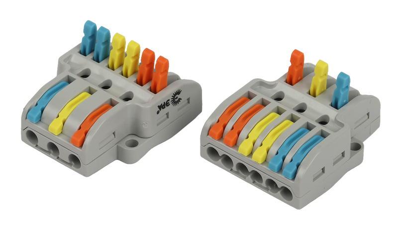 Клемма ЭРА NO-225-408 проходная разветвительная 222-4136 с рычагами 3/6 полюсов 0.08-2.5/4 мм2 (упаковка 15 шт.)