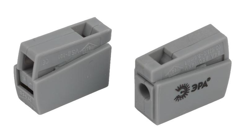 Клемма ЭРА NO-225-410 быстрозажимная 221-101 для светильников 1 полюс 0.5-2.5мм2 (упаковка 50 шт.)