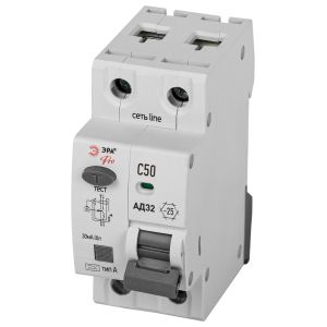 АВДТ 4,5кА ЭРА PRO D32E2C50А30 АД-32 электронное 1P+N C50 30мА тип А