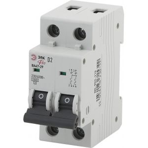 Автоматический выключатель ЭРА PRO NO-902-219 ВА47-29 2Р 2А кривая D 4,5кА