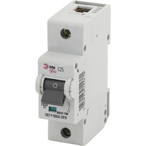 Автоматический выключатель ЭРА PRO NO-902-261 ВА47-100 1Р 25А кривая С 10 кА Автоматический выключатель ЭРА PRO NO-902-261 ВА47-100 1Р 25А кривая С 10 кА