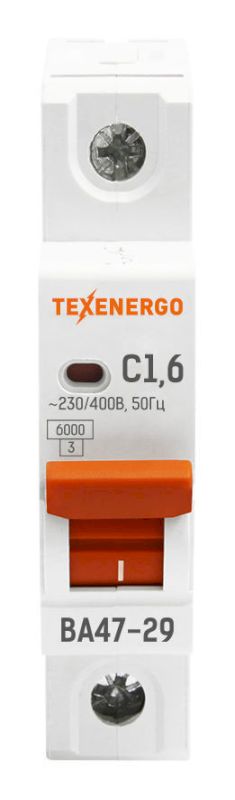 Автоматический выключатель ВА 4729 1п    1,6А 6кА Texenergo хар-ка С