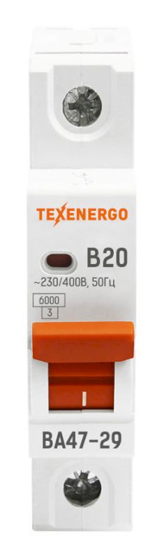 Автоматический выключатель ВА 4729 1п   20А   6кА Texenergo хар-ка B