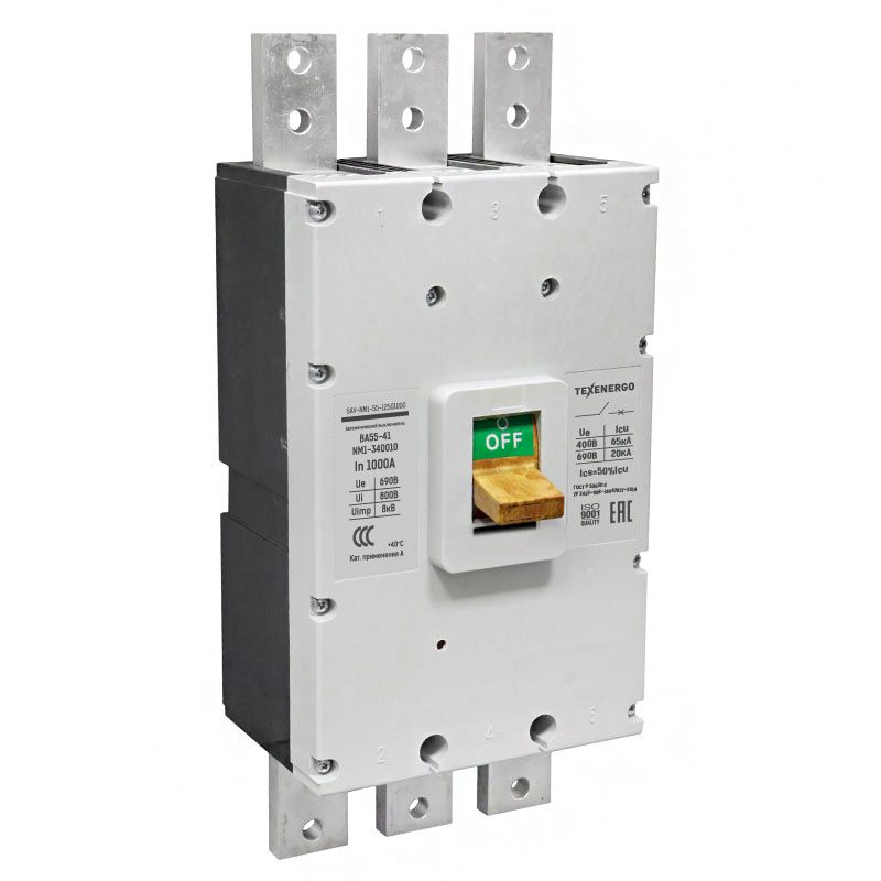 Автоматический выключатель ВА 5541 NM1-341210 1000А с независимым расцепителем НР-NM1/1250 Texenergo Автоматический выключатель ВА 5541 NM1-341210 1000А с независимым расцепителем НР-NM1/1250 Texenergo