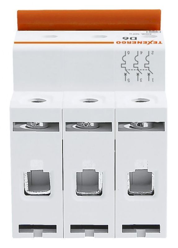 Автоматический выключатель ВА47-29 3п    6А    6кА Texenergo хар-ка D