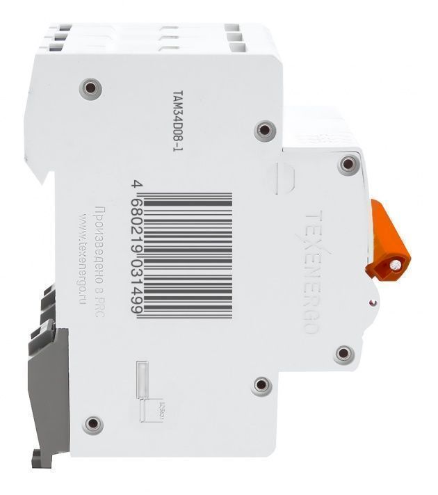 Автоматический выключатель ВА47-29 3п    8А    6кА Texenergo хар-ка D