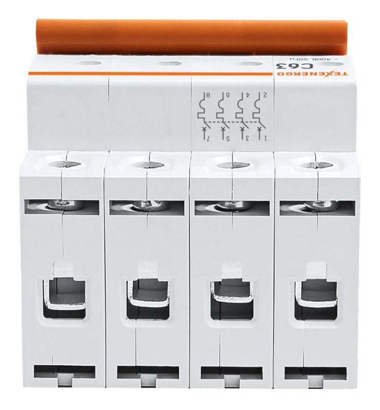 Автоматический выключатель ВА47-29 4п   63А   6кА Texenergo хар-ка С