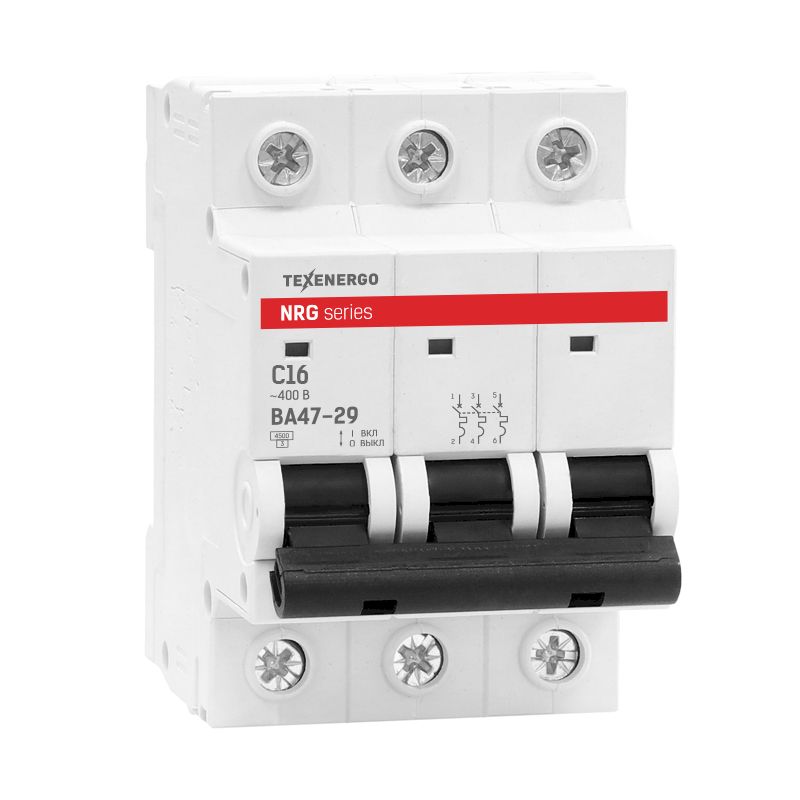 Автоматический выключатель ВА47-29-NRG 3п 16А 4,5кА хар-ка C Автоматический выключатель ВА47-29-NRG 3п 16А 4,5кА хар-ка C