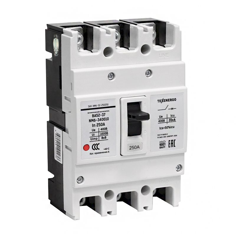 Автоматический выключатель ВА52-37 NM6-340010 250А Texenergo Автоматический выключатель ВА52-37 NM6-340010 250А Texenergo