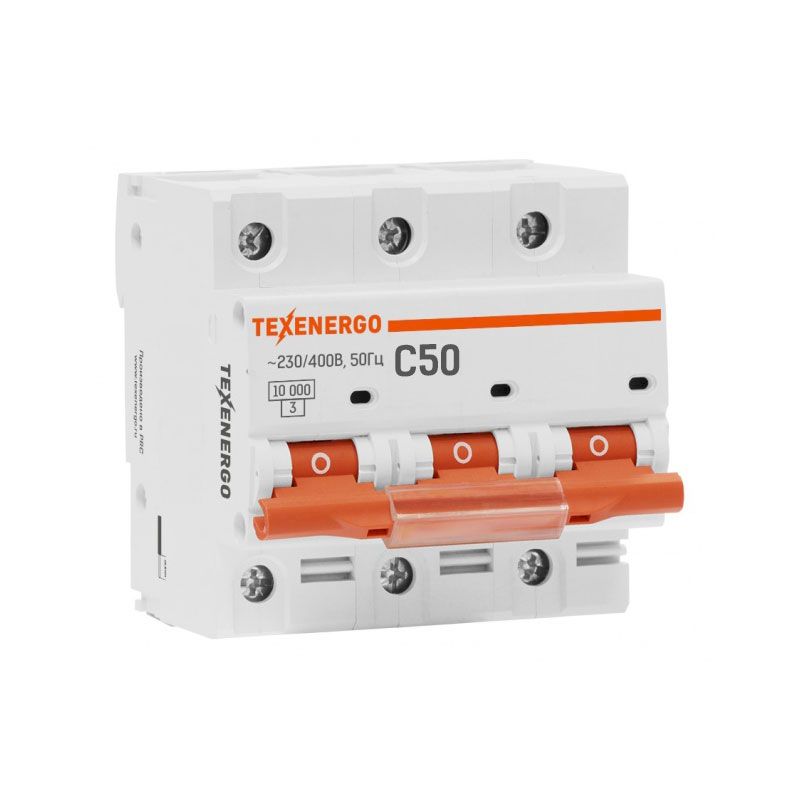 Автоматический выключатель ВА67-100 3п 50А 10кА Texenergo хар-ка С Автоматический выключатель ВА67-100 3п 50А 10кА Texenergo хар-ка С