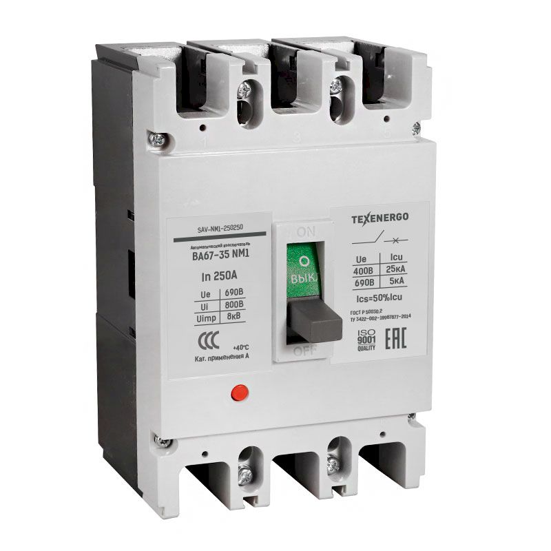 Автоматический выключатель ВА67-35 NM1-250/3P 250А 25кА Автоматический выключатель ВА67-35 NM1-250/3P 250А 25кА