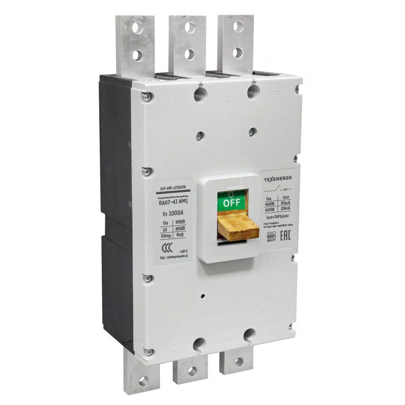 Автоматический выключатель ВА67-41 NM1-1250/3P 1000А 65кА Автоматический выключатель ВА67-41 NM1-1250/3P 1000А 65кА