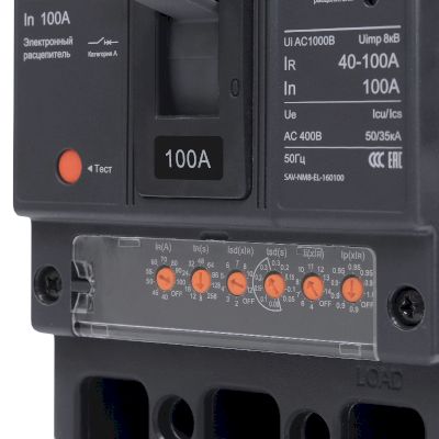 Автоматический выключатель ВА69-33 NM8-160/3P 100А (40А-100А) 50/35кА с электронным расцепителем
