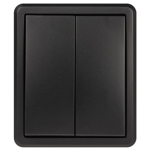 Выключатель ЭРА Эксперт 11-1205-05 двойной с подсветкой IP20 10АХ-250В ОУ антрацит