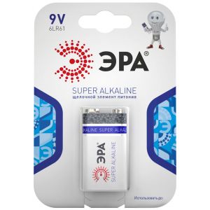 Батарейки ЭРА 6LR61-1BL SUPER Alkaline (12/96/5760)