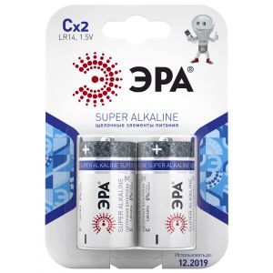 Батарейки ЭРА LR14-2BL SUPER Alkaline (12/96/5280) Батарейки ЭРА LR14-2BL SUPER Alkaline (12/96/5280)