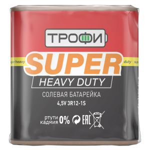 Батарейки Трофи 3R12-1S SUPER HEAVY DUTY Zinc (10/100/4800) Батарейки Трофи 3R12-1S SUPER HEAVY DUTY Zinc (10/100/4800)