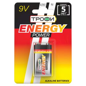 Батарейки Трофи 6LR61-1BL ENERGY POWER Alkaline (12/96/6144) Батарейки Трофи 6LR61-1BL ENERGY POWER Alkaline (12/96/6144)