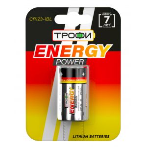 Батарейки Трофи CR123-1BL ENERGY POWER Lithium (10/100/8400) Батарейки Трофи CR123-1BL ENERGY POWER Lithium (10/100/8400)