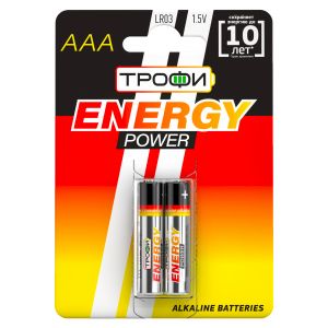Батарейки Трофи LR03-2BL ENERGY POWER Alkaline (40/480/23040) Батарейки Трофи LR03-2BL ENERGY POWER Alkaline (40/480/23040)