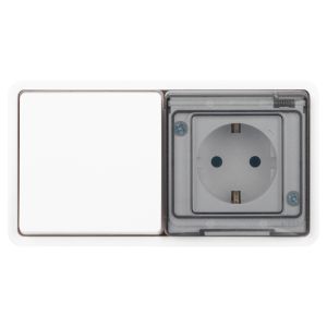 Блок розетка с выключателем ЭРА Эксперт 11-7521-01 IP55, 16A(10AX)-250В, СУ, белый Блок розетка с выключателем ЭРА Эксперт 11-7521-01 IP55, 16A(10AX)-250В, СУ, белый