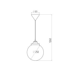 Cветильник потолочный ЭРА НСБ 01-60-251 шар опаловый подвесной на шнуре IP44 Е27 max 60 Вт d250mm