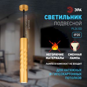 Cветильник потолочный ЭРА PL24 GD MR16 GU10 IP20 золото